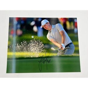 Justin Rose Autographed Golf Photo 11X14 PGA Action